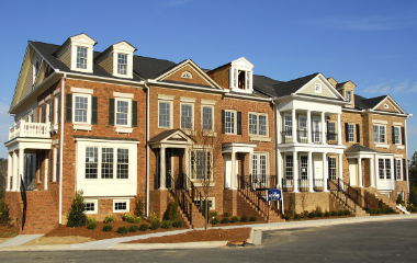 A group of townhomes in Bucks County, PA
